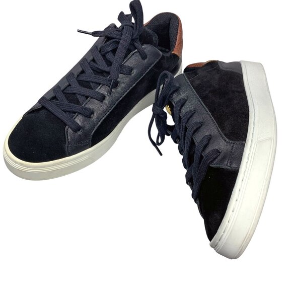Longchamp Le Pliage Black Suede Russian Leather Heel Lace‎ Up Fashion Sneakers - Picture 2 of 13